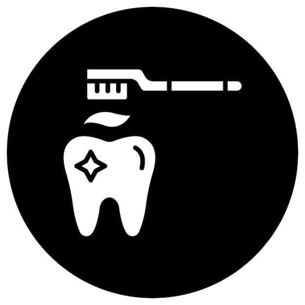 Ilustración del diseño del icono vectorial de limpieza de dientes