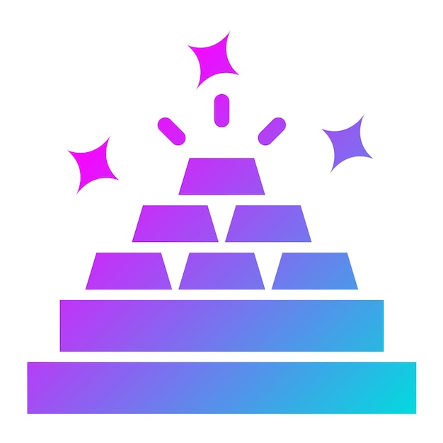 Ilustración del diseño del icono vectorial de lingotes de oro