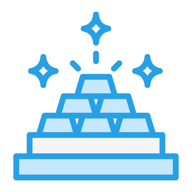 Ilustración del diseño del icono vectorial de lingotes de oro