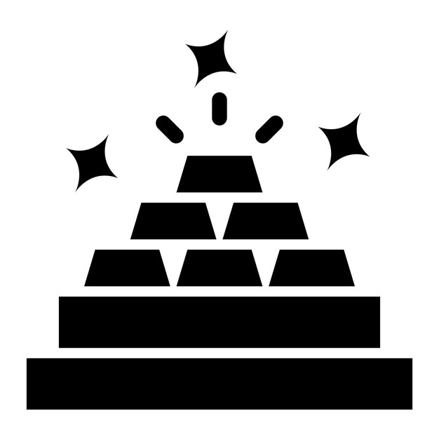 Ilustración del diseño del icono vectorial de lingotes de oro