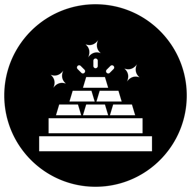 Ilustración del diseño del icono vectorial de lingotes de oro