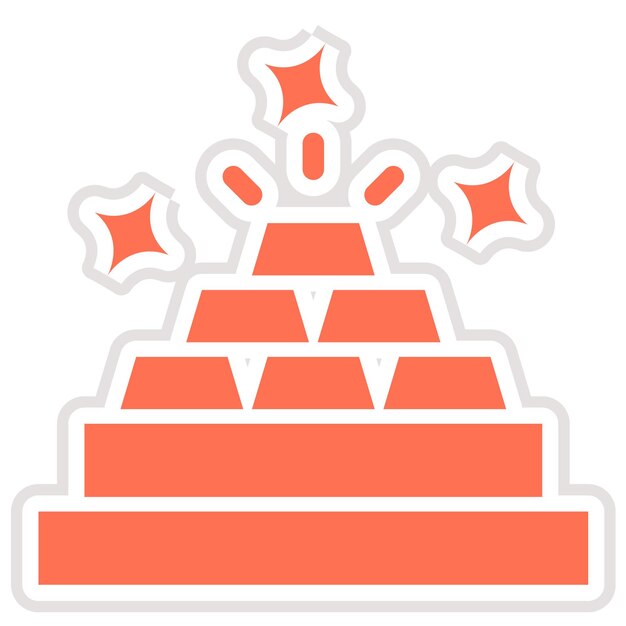 Ilustración del diseño del icono vectorial de lingotes de oro