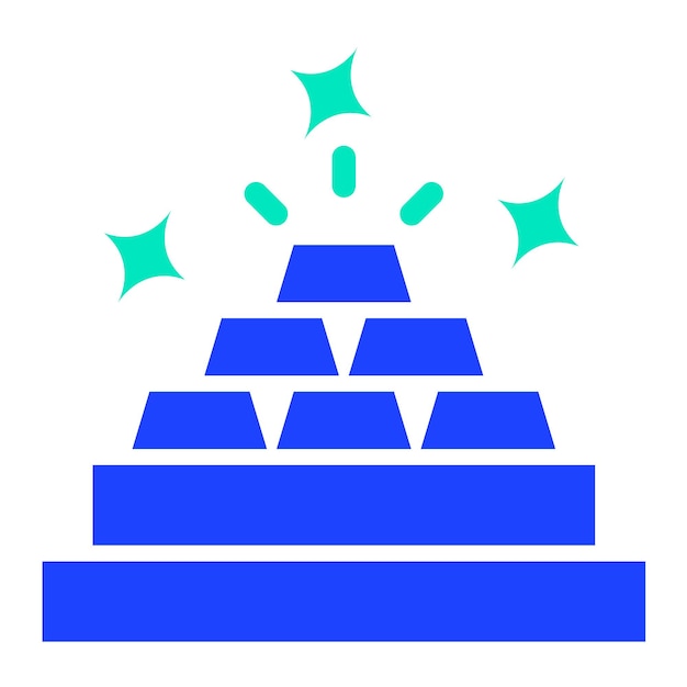 Ilustración del diseño del icono vectorial de lingotes de oro