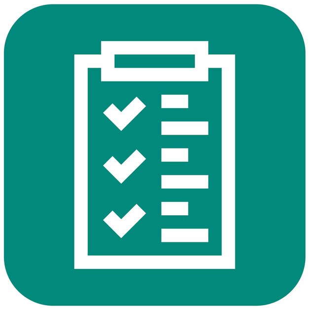 Ilustración del diseño del icono vectorial de la lista de comprobación