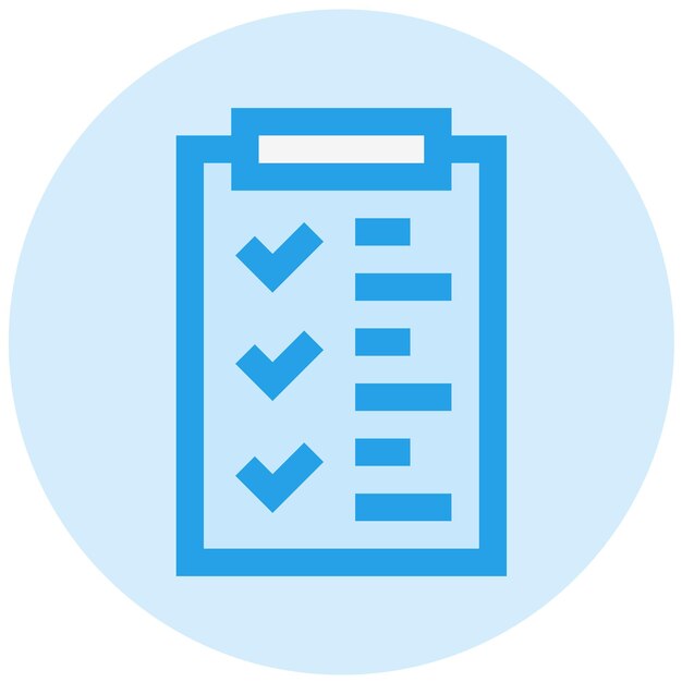 Ilustración del diseño del icono vectorial de la lista de comprobación