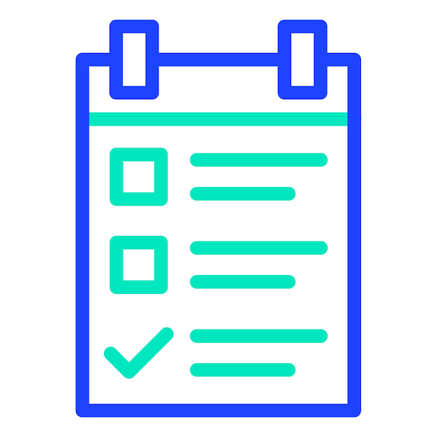 Ilustración del diseño del icono vectorial de la lista de comprobación