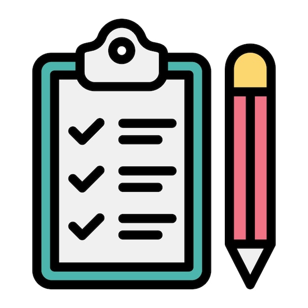 Ilustración del diseño del icono vectorial de la lista de comprobación