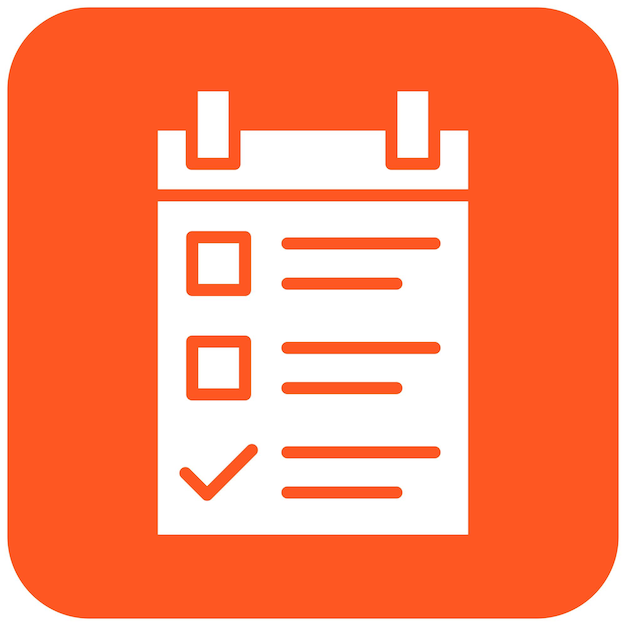 Ilustración del diseño del icono vectorial de la lista de comprobación