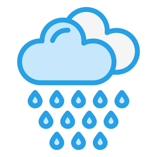 Ilustración del diseño del icono vectorial de la lluvia