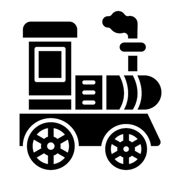 Ilustración del diseño del icono vectorial de la locomotora