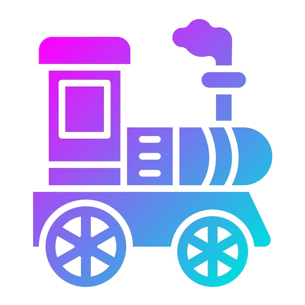 Ilustración del diseño del icono vectorial de la locomotora