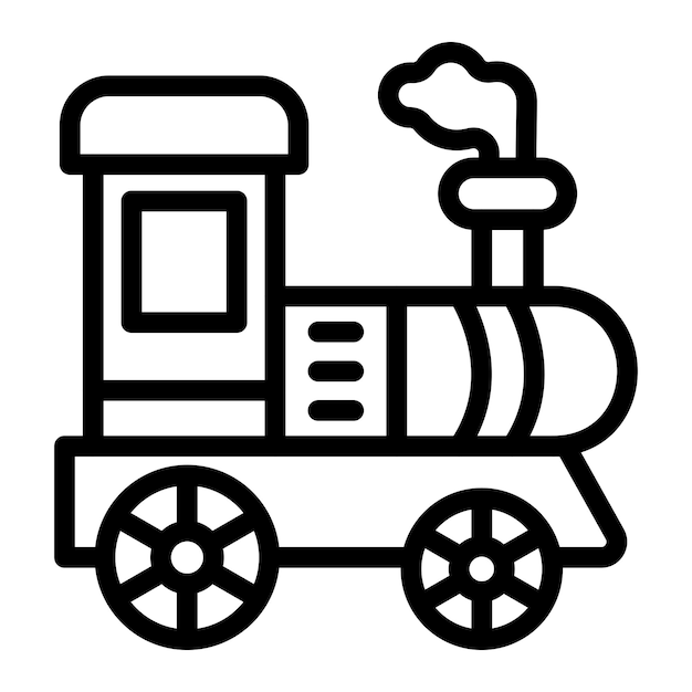 Ilustración del diseño del icono vectorial de la locomotora