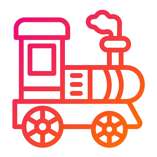 Ilustración del diseño del icono vectorial de la locomotora