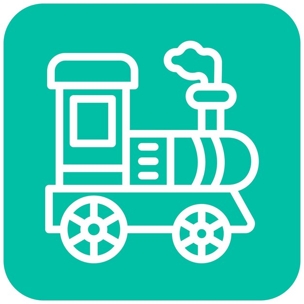 Ilustración del diseño del icono vectorial de la locomotora