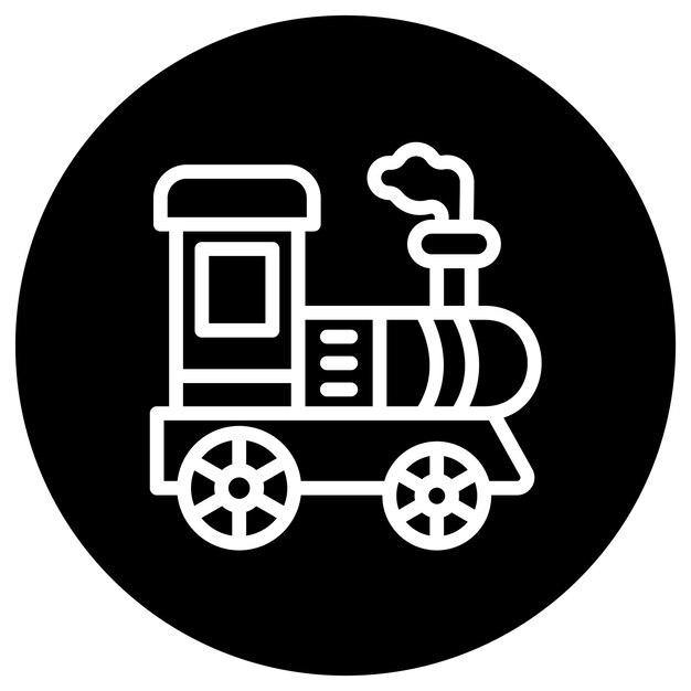Ilustración del diseño del icono vectorial de la locomotora