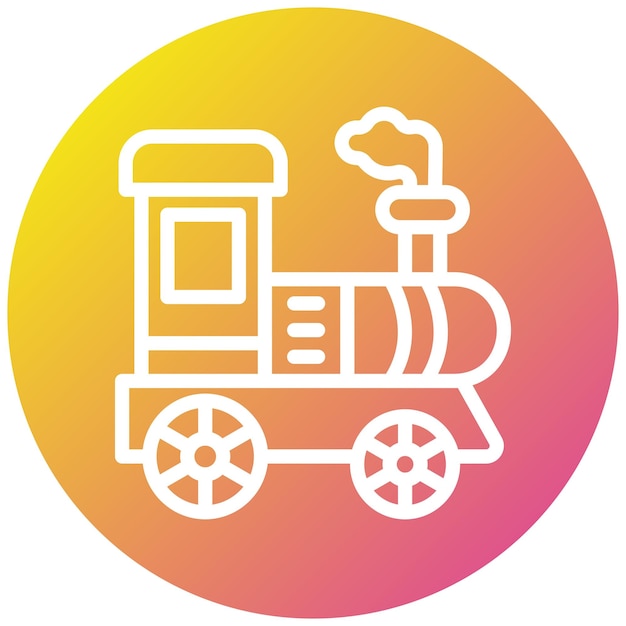 Ilustración del diseño del icono vectorial de la locomotora
