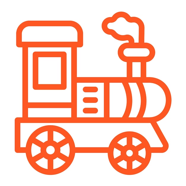 Ilustración del diseño del icono vectorial de la locomotora