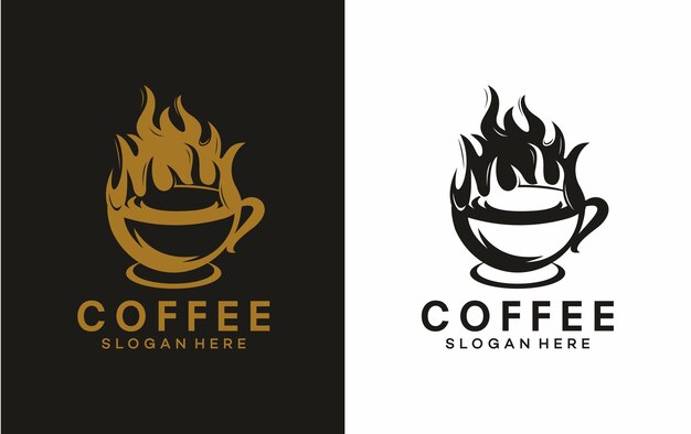 Ilustración del diseño del icono vectorial del logotipo de la cafetería