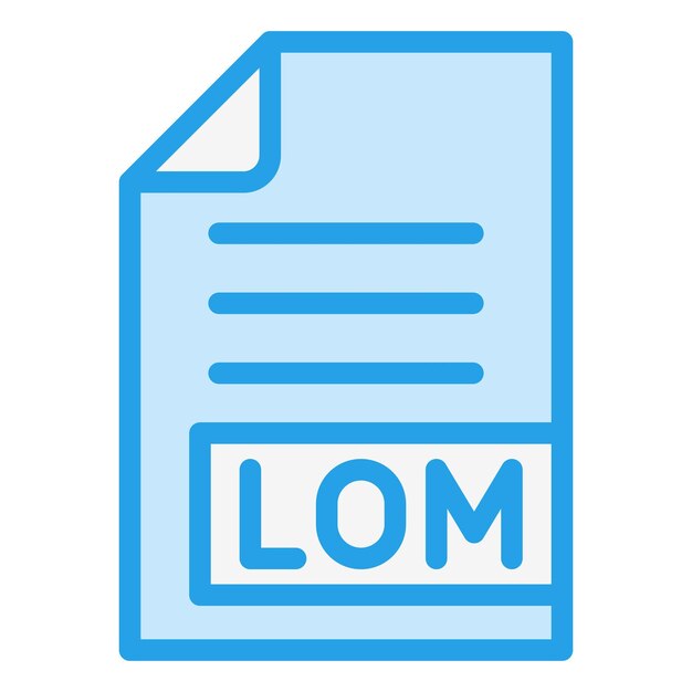 Ilustración del diseño del icono vectorial de LOM