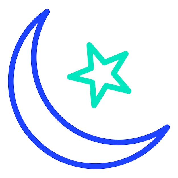 Ilustración del diseño del icono vectorial de la luna creciente