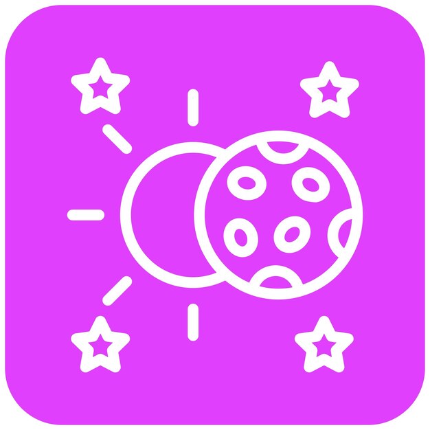 Ilustración del diseño del icono vectorial lunar