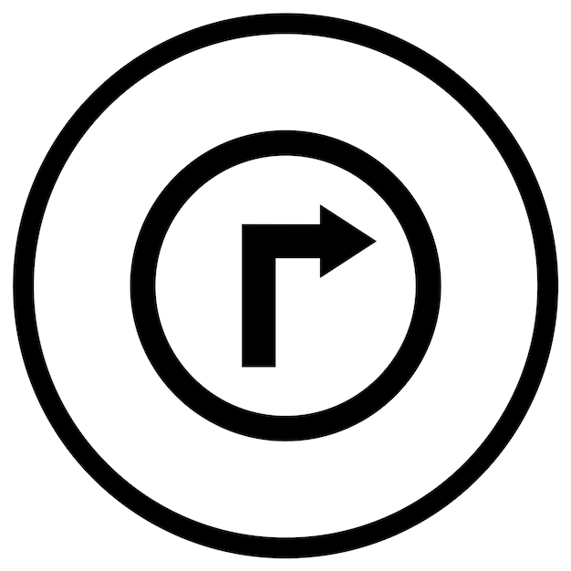 Ilustración del diseño del icono vectorial de la manera correcta