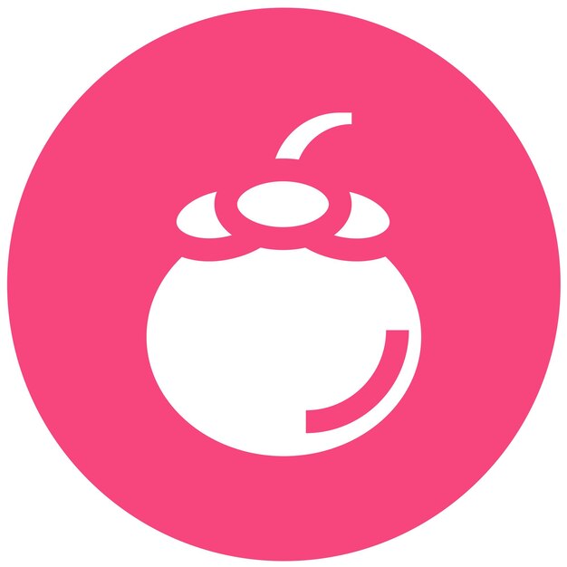 Ilustración del diseño del icono vectorial del mangostán