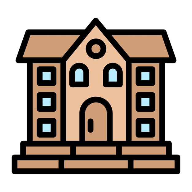 Ilustración del diseño del icono vectorial de la mansión