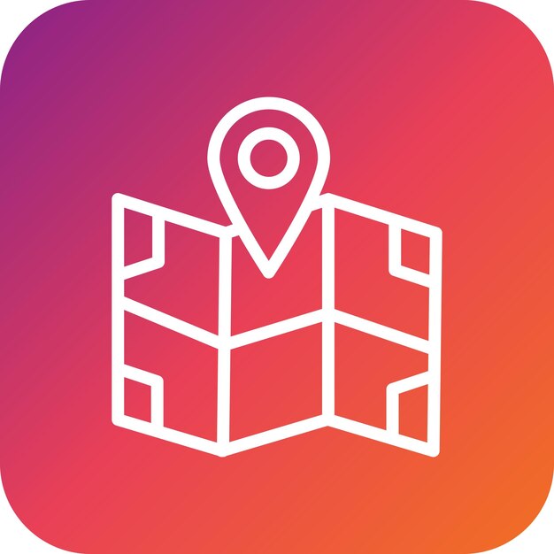 Ilustración del diseño del icono vectorial del mapa