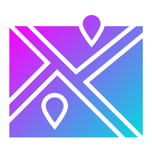 Ilustración del diseño del icono vectorial del mapa