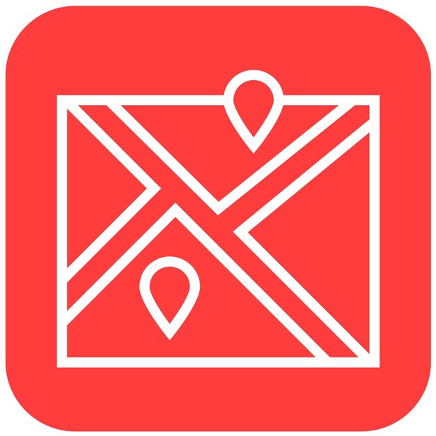 Ilustración del diseño del icono vectorial del mapa
