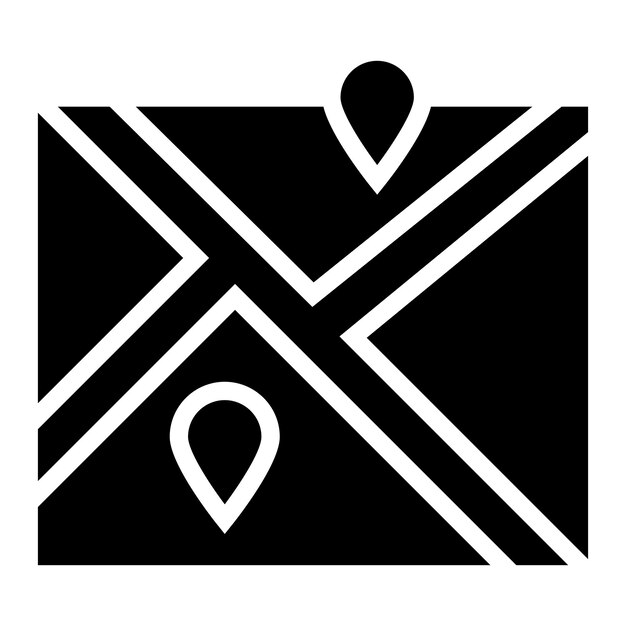 Ilustración del diseño del icono vectorial del mapa
