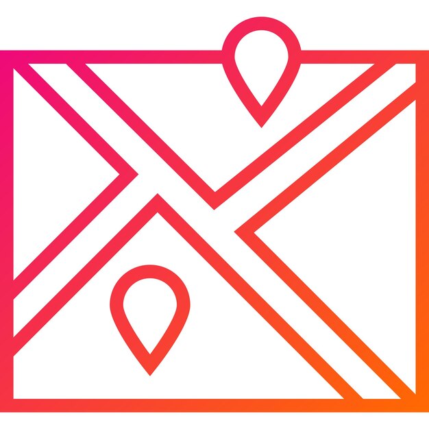 Ilustración del diseño del icono vectorial del mapa