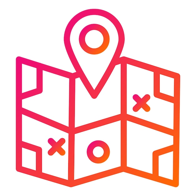 Ilustración del diseño del icono vectorial del mapa