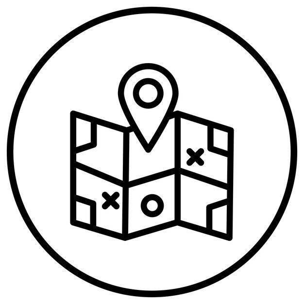 Ilustración del diseño del icono vectorial del mapa