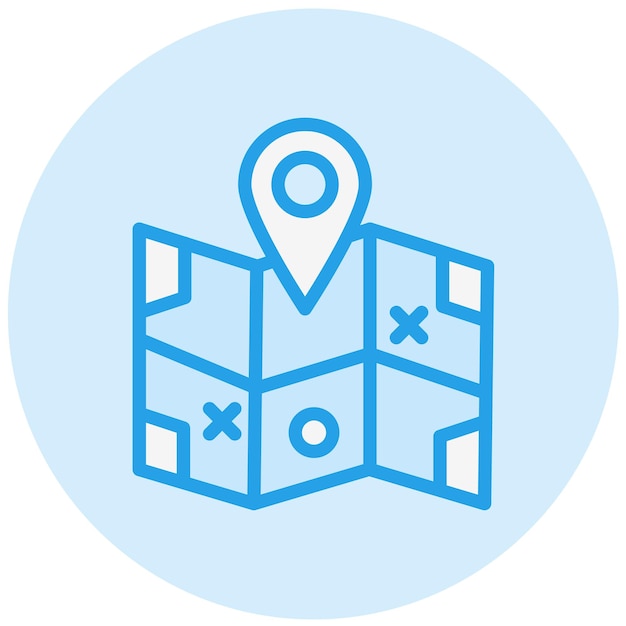 Ilustración del diseño del icono vectorial del mapa