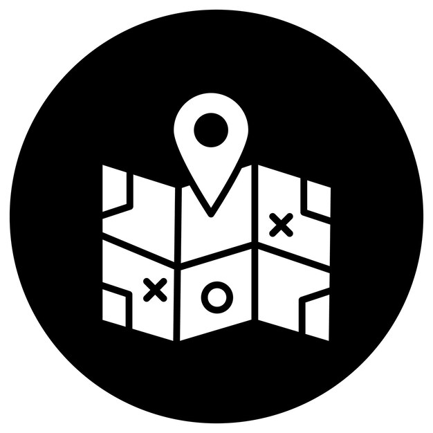 Ilustración del diseño del icono vectorial del mapa
