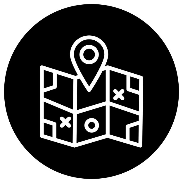 Ilustración del diseño del icono vectorial del mapa