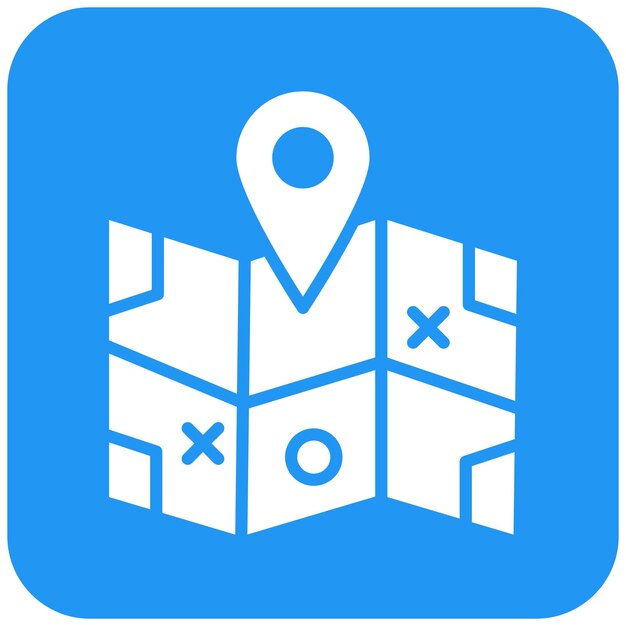 Ilustración del diseño del icono vectorial del mapa