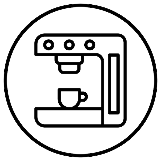 Ilustración del diseño del icono vectorial de la máquina de café