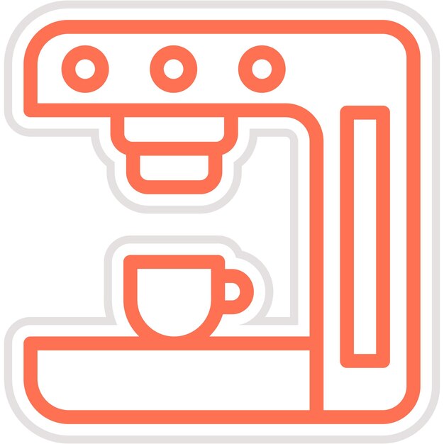 Ilustración del diseño del icono vectorial de la máquina de café