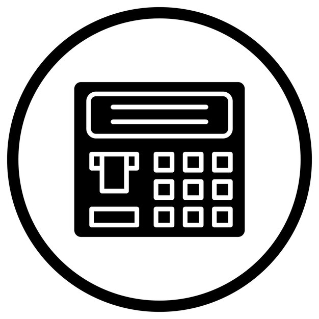 Ilustración del diseño del icono vectorial de la máquina de cajeros automáticos