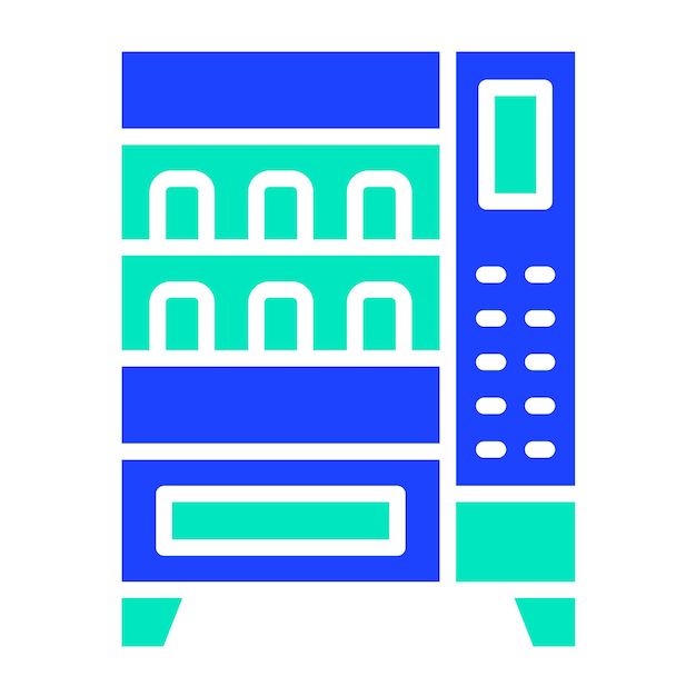 Ilustración del diseño del icono vectorial de la máquina expendedora
