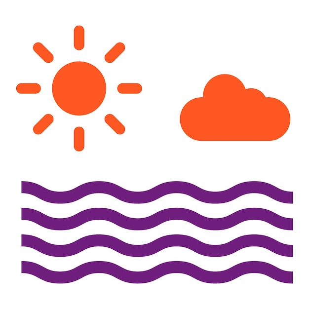 Ilustración del diseño del icono vectorial del mar