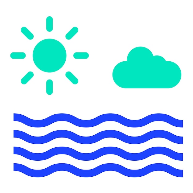 Ilustración del diseño del icono vectorial del mar