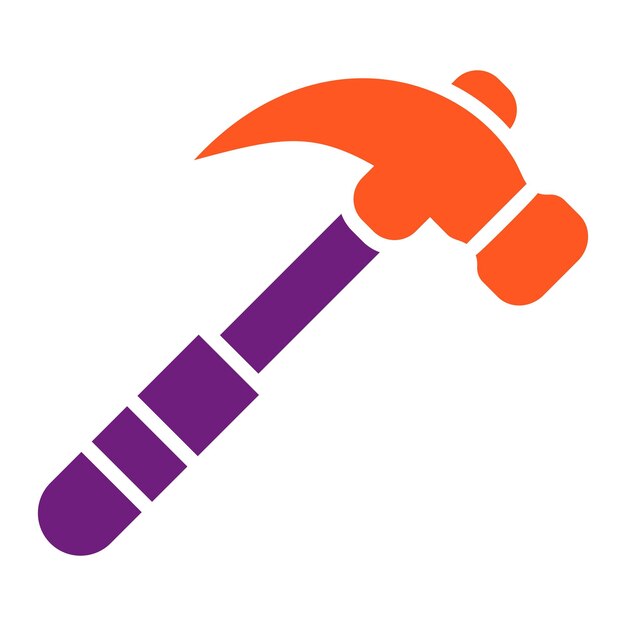 Ilustración del diseño del icono vectorial del martillo