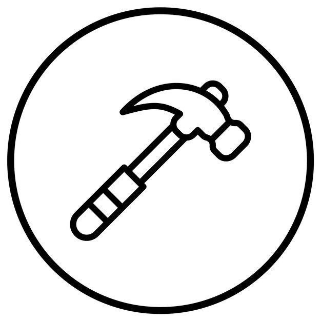 Ilustración del diseño del icono vectorial del martillo