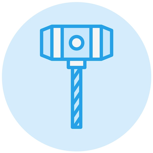 Ilustración del diseño del icono vectorial del martillo