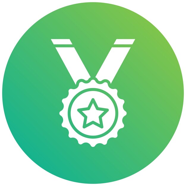 Ilustración del diseño del icono vectorial de la medalla