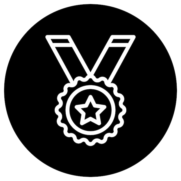 Ilustración del diseño del icono vectorial de la medalla